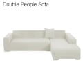 Miniatyrbilde 3 av 5: 1 sett Sofatrekk Tykk Ripebestandig Solid Farge Avtakbar Sofabeskytter For Hjem Light Grey