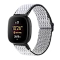 Miniatyrbilde 1 av 5: For Fitbit Versa 4 / Sense 2 Universal Wave Nylon Watch Band White Black