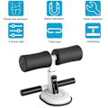 Miniatyrbild 4 av 5: Golvsit-up-bar, justerbar självsugande sit-up-hjälp, svart+vit