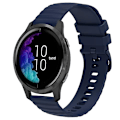 Miniatyrbillede 1 af 5: Til Garmin Venu 20 mm Wavy Dot Pattern Solid Color Silicone Watch Band Navy Blue