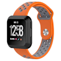 Miniatyrbilde 4 av 5: For Fitbit Versa tofarget silikonklokkerem Orange - Grey