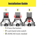 Miniatyrbilde 4 av 5: For Garmin Instinct metallspenne ensfarget silikonklokkerem Red
