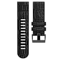 Miniatyrbild 2 av 5: För Garmin Fenix ​​7x/6x Pro/tactix 7 26mm Crocodile Texture Watch Black