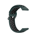 Pikkukuva 2 / 5: For Fitbit Versa 2 / Versa Lite / Blaze 23mm urheilukaksiväriset silikoniset rannekkeet Olive Green Black