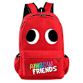 Miniatyrbilde 2 av 5: Rainbow Friends trykt ryggsekk, uformell skolesekk for ungdomsskoleelever, SHZNV Red