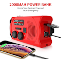 Pikkukuva 4 / 5: Hätäsääradio, hätä-LED-taskulamppu, 2000mAh power ja SOS
