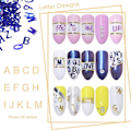 Miniatyrbild 4 av 4: 3D-bokstavs nagelkonst glitterpaljetter 5 lådor holografisk nageldekoration