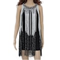 Miniatyrbillede 1 af 5: Kvinder O Hals Sequin Frynser Flapper Dansekjole Latin Salsa Ballroom Kostume Gatsby Cocktail Kjole White