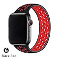 Miniatyrbild 1 av 5: Solo Loop-rem för Apple Watch Band 44mm 40mm 38mm 42mm Andas Silikon Elastiskt bälte Armband Band Iwatch Series 3 4 5 Se 6 black red 42mm or 44mmS