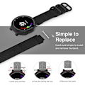 Miniatyrbilde 4 av 4: Tykk lerret nylonrem for Garmin Fenix 5/fenix 6 (22mm svart)
