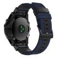 Miniatyrbild 3 av 4: Watch av canvas och läder för Garmin Fenix5x Plus Fenix3, handledsrem Storlek: 150+110 mm Blue
