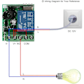 Miniatyrbilde 3 av 4: Trådløs fjernbryter relé sender mottaker 433mhz Dc 12v 1ch Universal fjernkontroll bryter modul og Rf sender Smart Home fjernkontroll