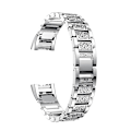 Miniatyrbillede 4 af 5: Diamantbesat urrem i massivt rustfrit stål til Fitbit Charge 2 Silver