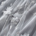 Miniatyrbild 3 av 4: Lång Tutu-kjol i tyll för kvinnor 3d-blombroderi Enfärgad midi- mesh med hög midja Gray