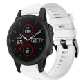 Miniatyrbilde 1 av 5: For Garmin Fenix ​​5s Plus metallspenne ensfarget silikonklokkerem White