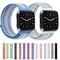 Miniatyrbild 3 av 3: För Fitbit Versa 1 / 2 Universal Nylon Armband Watch Band Black Stripe