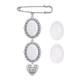 Pikkukuva 2 / 4: Hääkimppu Valokuvakoru Diy Pin Rintaneula Valmistussarja Lacy Frame Charm Soikea kuvakehys riipuksella lomasydämelle 3