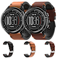 Miniatyrbilde 3 av 5: For Garmin Fenix ​​3 Hr 26 mm skinnsutur stålspenne klokkebånd Brown