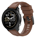 Miniatyrbillede 1 af 5: Til Garmin Descent G1 22 mm ensfarvet silikoneurrem Coffee Color