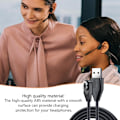 Miniatyrbillede 4 af 5: Oplader til Aftershokz Shokz As800 Hovedtelefoner Opladerkabel