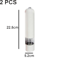 Pikkukuva 2 / 5: Sähkökäyttöinen merisuola- ja pippurimylly ja shaker set, paristokäyttöinen valolla ja säädettävä, 2 kpl pakkaus 2pcs white