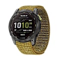 Miniatyrbillede 1 af 5: Til Garmin Fenix ​​7x krog og løkke fastener nylon urbånd Yellow Green