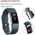 Miniatyrbillede 2 af 4: Udskiftningsbånd, der er kompatible med Fitbit Charge 2, Classic & Special Edition justerbare sportsarmbånd slate Small