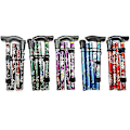 Miniatyrbillede 3 af 3: Sammenfoldelig spadserestok Justerbar aluminiumsblomstret vandrestok til vandring Camping Holdbar mobilitetshjælp Blue