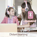Pikkukuva 3 / 4: Auscultadores Bluetooth True Wireless Auscultadores LED Light Up Kids Bluetooth em orelha com/Microfone rosa