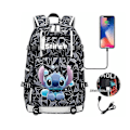 Miniatyrbilde 2 av 4: Lilo og Stitch Skolesekker Kapasitet Ryggsekker Gutter Jenter Usb Lading Reise Stor Bærbar PC Studenter Skolesekk Bagpack photo color5