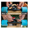 Miniatyrbillede 3 af 5: Led Skateboard Lights Underglow - Longboard Lights USB Genopladelig for- og bagside. Ideelt tilbehør til elektriske skateboardlygter (sort)