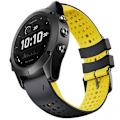 Miniatyrbillede 2 af 4: Til Garmin Fenix ​​6 To-farve Silikone Rundt Hul Quick Release Urbånd Black Yellow