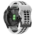 Miniatyrbillede 5 af 5: Til Garmin Fenix ​​6 Quick Release dobbeltrækket silikoneurrem White Black