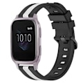 Miniatyrbilde 1 av 5: For Garmin Venu Sq 20 mm vertikalt tofarget silikonklokkebånd Black-White