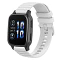 Miniatyrbillede 1 af 5: Til Garmin Forerunner Sq2 Music 20mm Wavy Dot Pattern Solid Color Silikone Watch Band White