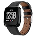 Miniatyrbillede 1 af 5: Til Fitbit Versa 2 / Fitbit Versa Lite læderurrem med rund halespænde Black