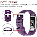 Miniatyrbillede 1 af 3: Udskiftningsbånd, der er kompatible med Fitbit Charge 2, Classic & Special Edition justerbare sportsarmbånd plum Small