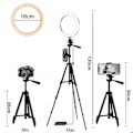 Miniatyrbillede 2 af 4: Led Ring Light, Telefonlysstativ med Bluetooth-fjernbetjening, 16 cm