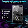 Pikkukuva 2 / 5: Mp3-soitin Bluetooth Spotifylla lapsille, Audible, selain (irrotettava), Amazon Music, 4,0" Ips Display Mp4 Kannettava musiikkisoitin, koko kosketusnäyttö metalli