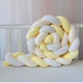 Miniatyrbilde 1 av 2: Baby Upholstery Vevd Knutet Ball Pude Vrid Flette Baby Seng Søvn Bumper Dekorasjon Seng Surround yellow and white 2m