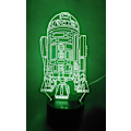 Miniatyrbild 2 av 5: R2-d2 Robot 3d Nattljus Led Illusion Lampa Sängbordsbordslampa, 7 färgskiftande lampor med akrylplatta & absbas & USB laddare
