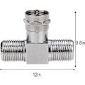 Miniatyrbillede 4 af 4: Koaksialkabel Splitter, Tv Splitter 2 I 1 Ud 2-pak F Type Rg6 Han Til 2 F Hun 3 Vejs Kabel Splitter Coax T-stik Adapter Til Video Vcr Antenn