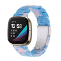 Miniatyrbilde 1 av 5: For Fitbit Versa 3 / Sense Universal Resin Watch Band Blue Pink