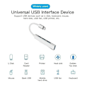 Pikkukuva 4 / 5: USB C HUB USB 3.0 HUB Type C 4 Portin monitoimijakaja-adapteri OTG Macbook HUB Pro 13 15 Air Mi Pro HUAWEI-tietokoneen lisävarusteisiin Type-C Sliver