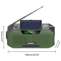 Miniatyrbilde 5 av 5: Grønn nødradio 5000mah Solar Håndsveiv Bærbar Am/fm/noaa Sos Radio Med lommelykt amp;leselampe Mobillader white 2000mah
