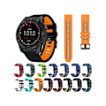 Miniatyrbillede 4 af 4: Rem til Garmin Fenix 7X 26 mm Silikone Sportsrem i to farver Hvid-sort