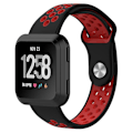 Miniatyrbilde 4 av 5: For Fitbit Versa tofarget silikonklokkerem Black - Red
