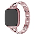 Miniatyrbilde 3 av 5: X-formet diamantbesatt solid klokkerem i rustfritt stål for Fitbit Versa Lite Pink