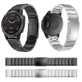 Miniatyrbillede 2 af 4: Til Garmin Fenix ​​6x 26mm Tortoise Shell rustfrit stål urbånd Black