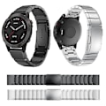 Miniatyrbillede 3 af 5: Til Garmin Fenix ​​6x 26mm Tortoise Shell rustfrit stål urbånd Sliver